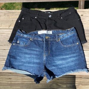 Primark Denim and Black Shorts Set Size 4